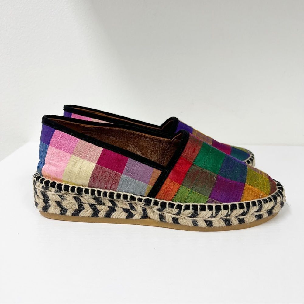 Kron by Kronkron Checkered Multicolored Espadrilles 38 7.5‎ Anthropologie